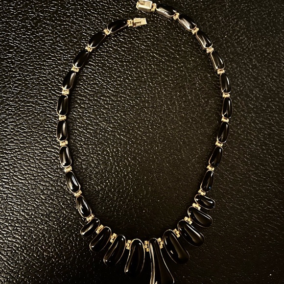Vintage Mexican, Onyx and Sterling silver necklace